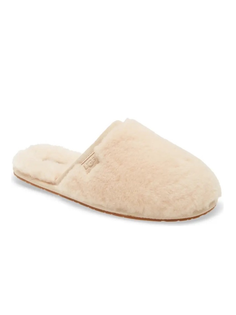 Women's Fluffette Slipper Cozy Plush Wool Lounge Cream NWT 7